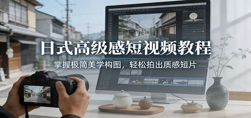 日式高级感短视频教程：掌握极简美学构图，轻松拍出质感短片 - 网创在线