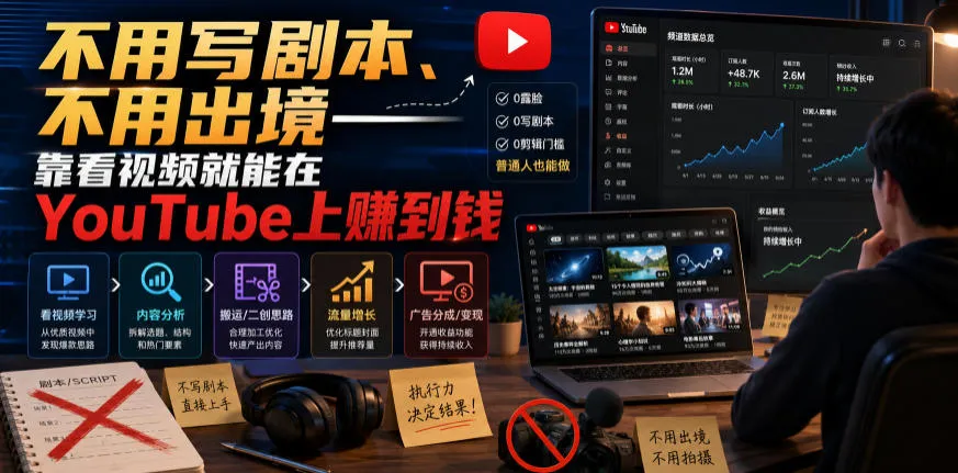 不用写剧本、不用出境——靠看视频就能在YouTube上賺到钱【原创双语字幕】 - 网创在线