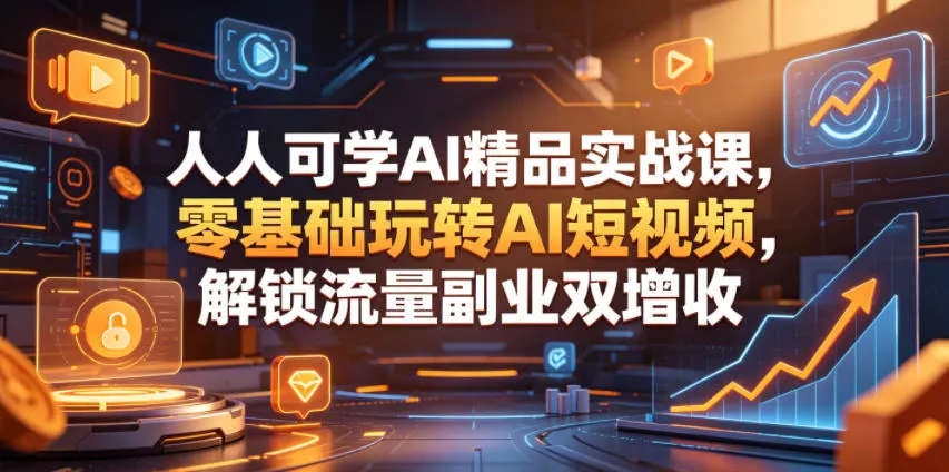 人人可学AI精品实战课，零基础玩转AI短视频，解锁流量副业双增收 - 网创在线