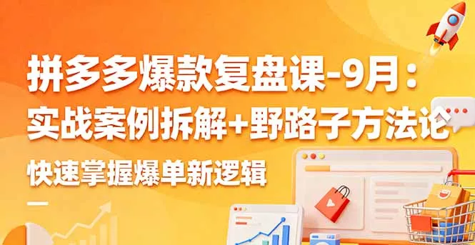 拼多多爆款复盘课-9月：实战案例拆解+野路子方法论，快速掌握爆单新逻辑 - 网创在线
