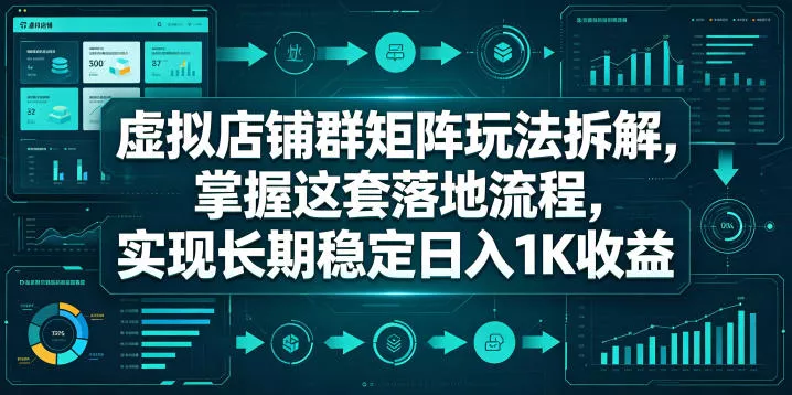 虚拟店铺群矩阵玩法拆解，掌握这套落地流程，实现长期稳定日入1K收益【揭秘】 - 网创在线
