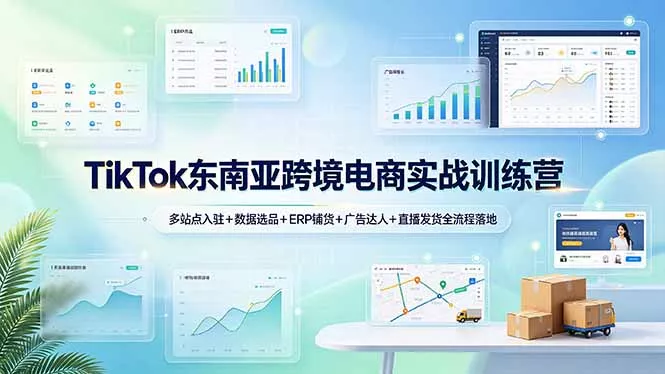 TikTok东南亚跨境电商实战训练营：多站点入驻+数据选品+ERP铺货+广告达人+直播发货全流程落地 - 网创在线