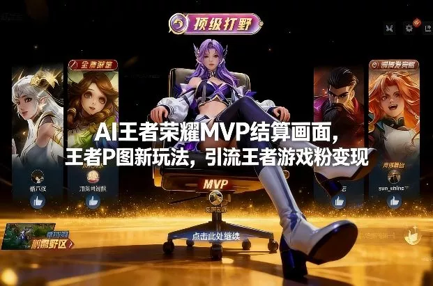 AI王者荣耀MVP结算画面，王者P图新玩法，引流王者游戏粉变现 - 网创在线