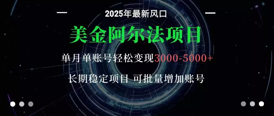 美金阿尔法项目：一部手机每天只需10分钟，轻松稳定赚美元 - 网创在线