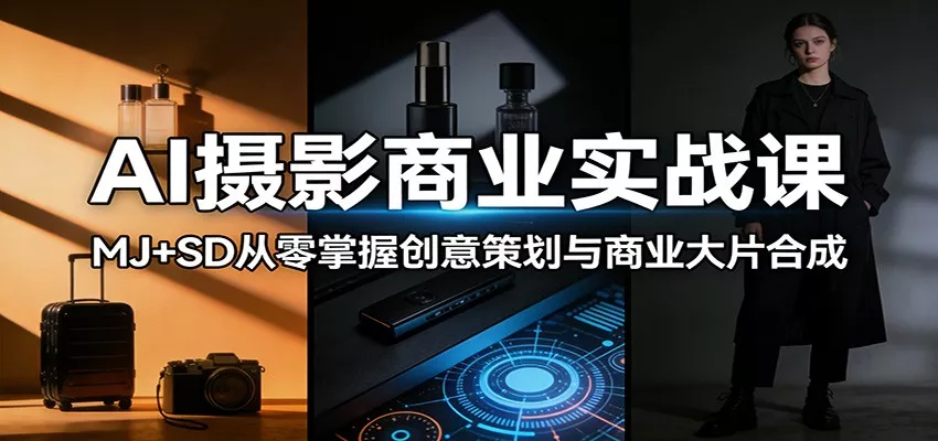 AI摄影商业实战课：MJ+SD从零掌握创意策划与商业大片合成 - 网创在线