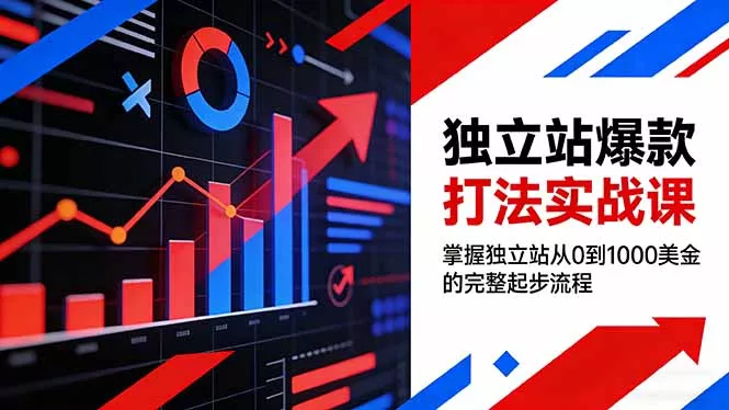 独立站爆款打法实战课，掌握独立站从0到1000美金的完整起步流程 - 网创在线