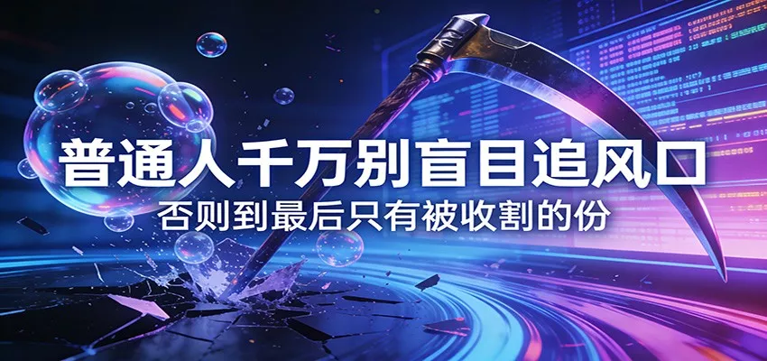 付费文章《通人千万别盲目追风口》否则到最后只有被收割的份 - 网创在线