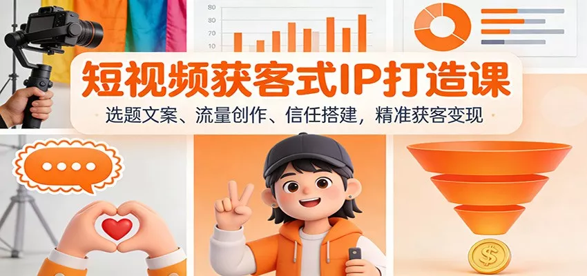 短视频获客式IP打造课：选题文案、流量创作、信任搭建，精准获客变现 - 网创在线