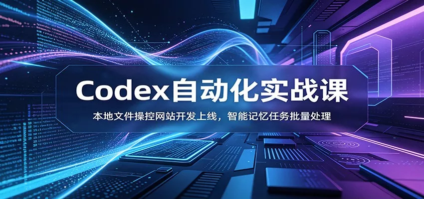 Codex自动化实战课：本地文件操控网站开发上线，智能记忆任务批量处理 - 网创在线