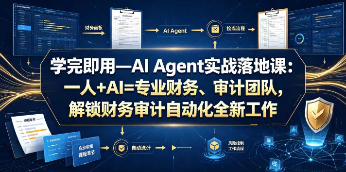 学完即用—AI Agent实战落地课：一人+AI=专业财务、审计团队，解锁财务审计自动化全新工作模式 - 网创在线