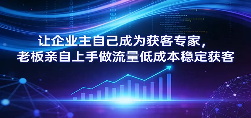 让企业主自己成为获客专家，老板亲自上手做流量低成本稳定获客 - 网创在线