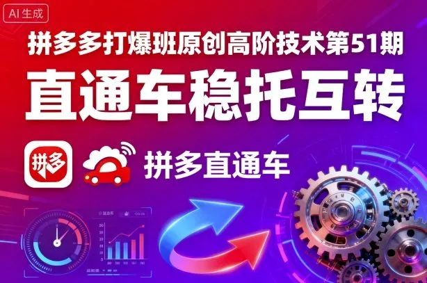 拼多多打爆班原创高阶技术第51期，直通车稳托互转 - 网创在线