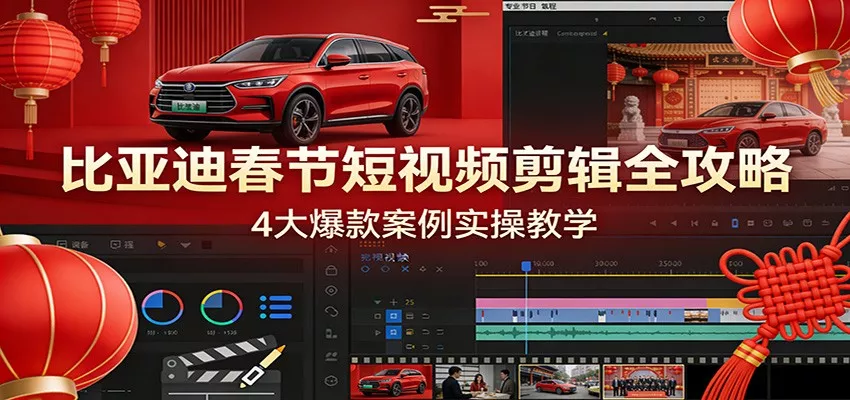 比亚迪春节短视频剪辑全攻略，4大爆款案例实操教学 - 网创在线