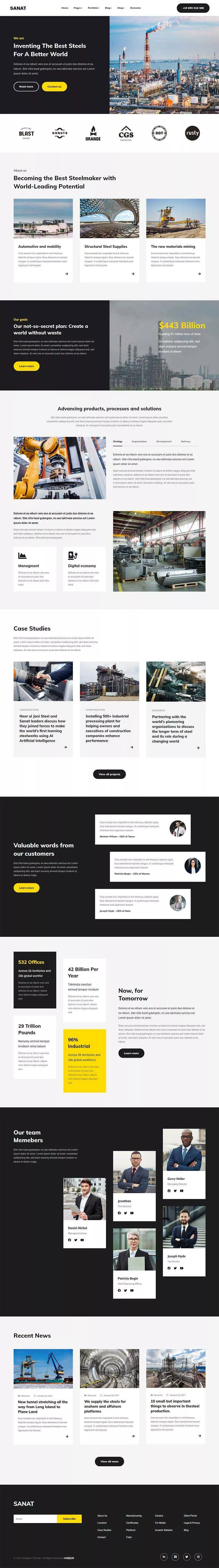 bootstrap重工业集团企业官网html5模板 - 网创在线