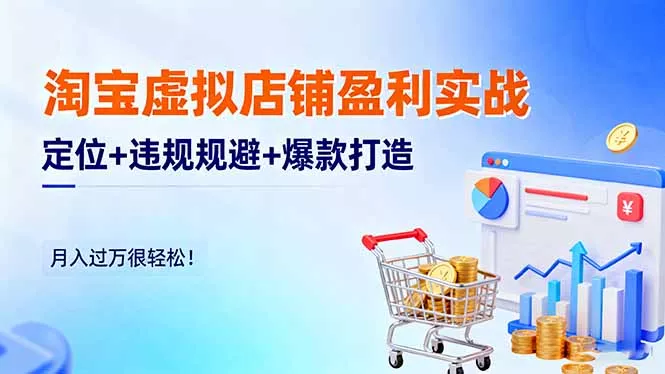 淘宝虚拟店铺盈利实战：定位+违规规避+爆款打造，月入过万很轻松！ - 网创在线
