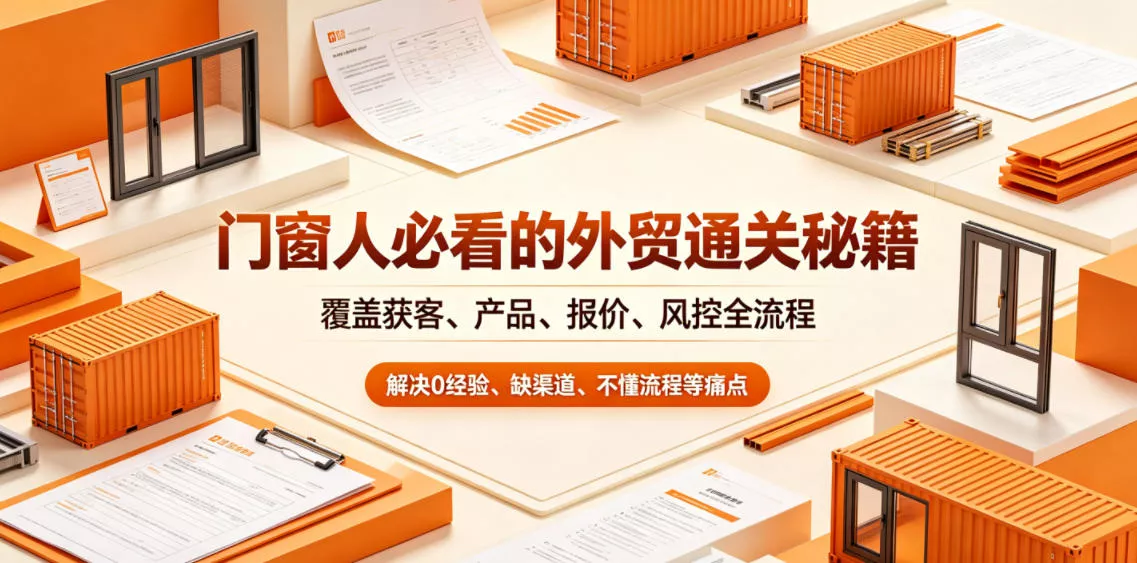 门窗人必看的外贸通关秘籍，块覆盖获客、产品、报价、风控全流程，解决0经验、缺渠道、不懂流程等痛点 - 网创在线