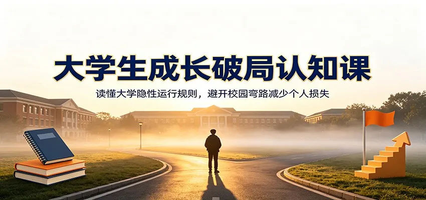 大学生成长破局认知课：读懂大学隐性运行规则，避开校园弯路减少个人损失 - 网创在线
