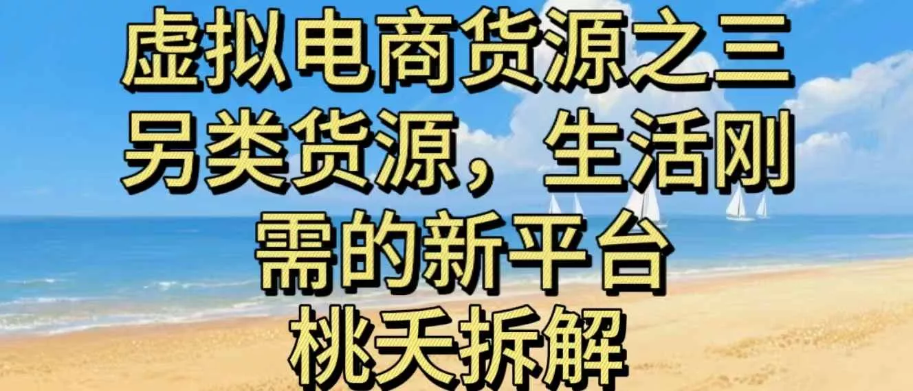 虚拟电商之三另类的货源，生活刚需的新平台 - 网创在线