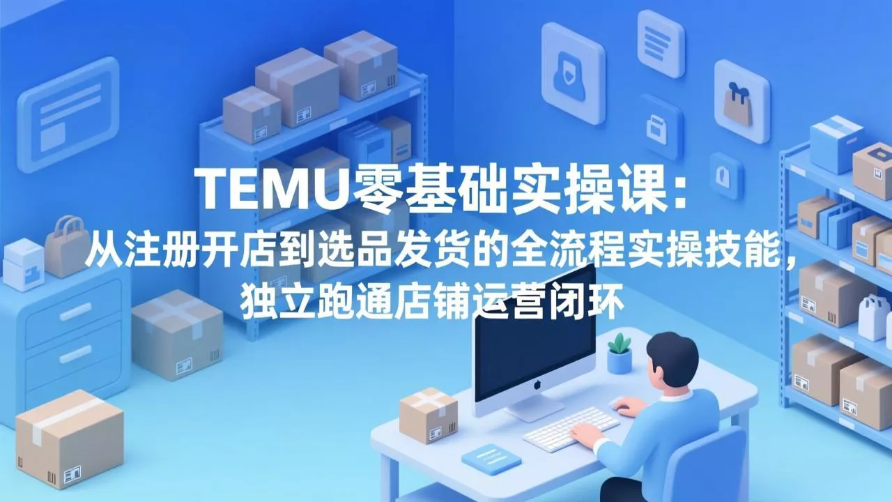 TEMU零基础实操课：从注册开店到选品发货的全流程实操技能，独立跑通店铺运营闭环 - 网创在线