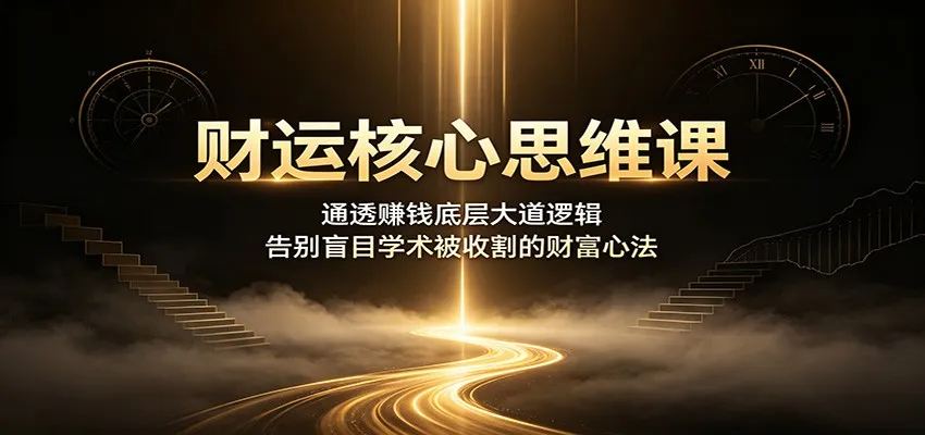 财运核心思维课:通透赚钱底层大道逻辑,告别盲目学术被收割的财富心法 - 网创在线