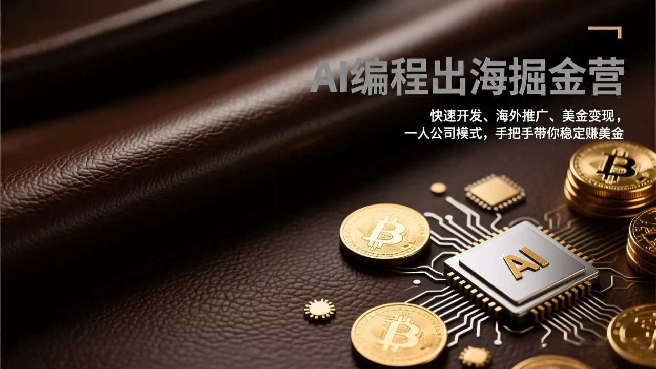 AI编程出海掘金营:快速开发、海外推广、美金变现,一人公司模式,手把手带你稳定赚美金 AI编程出海掘金营:快速开发、海外推广、美金变现,一人公司模式,手把手带你稳定赚美金