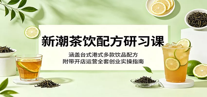新潮茶饮配方研习课：涵盖台式港式多款饮品配方，附带开店运营全套创业实操指南 - 网创在线