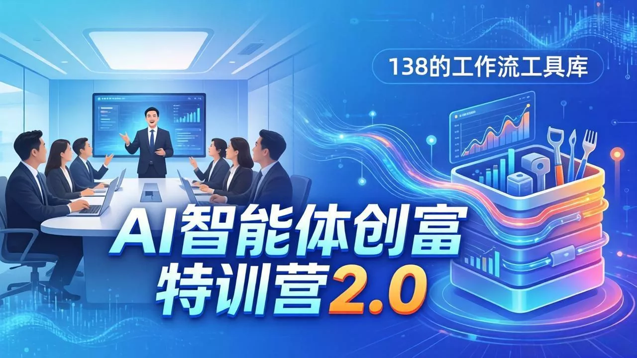 AI智能体创富训练营2.0：3天闭门直播+视频课+工具库，从0到1搭建智能体附138个工作流 - 网创在线
