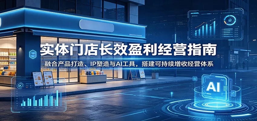 实体门店长效盈利经营指南：融合产品打造、IP塑造与AI工具，搭建可持续增收经营体系 - 网创在线