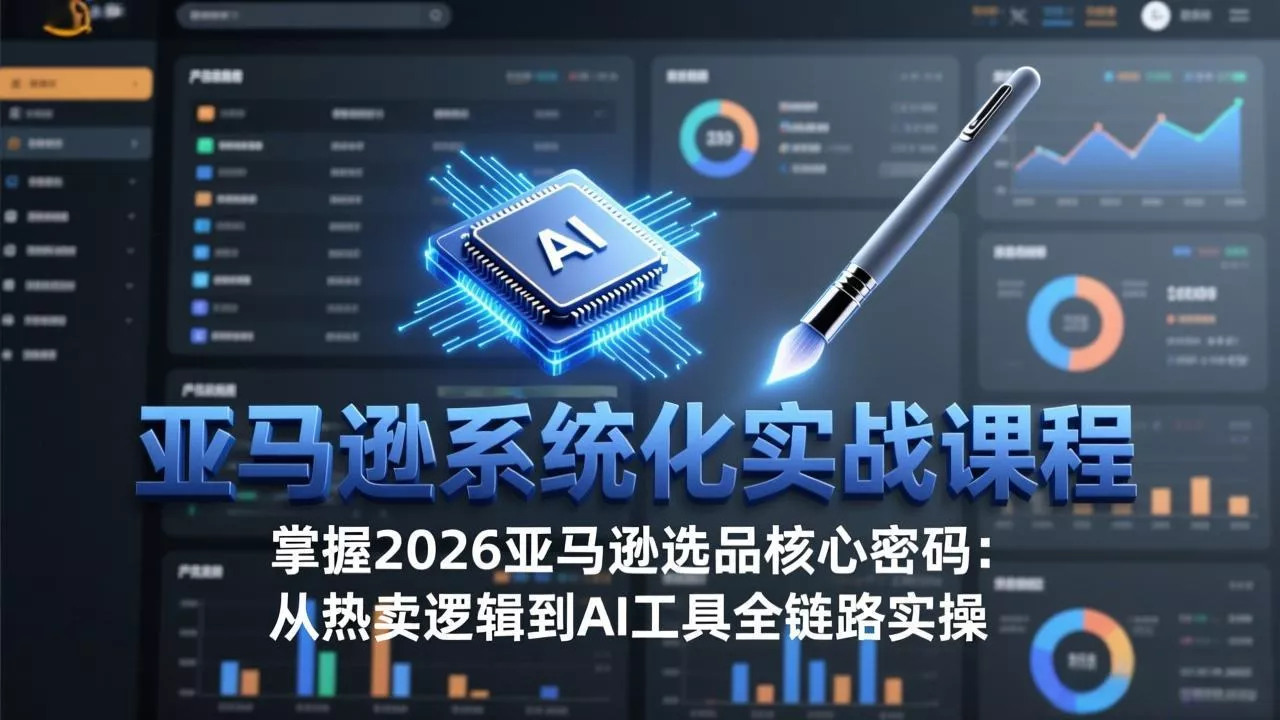 亚马逊系统化实战课-更新3月：2026最新选品方法论，从热卖原因分析到AI作图，提升选品成功率 - 网创在线