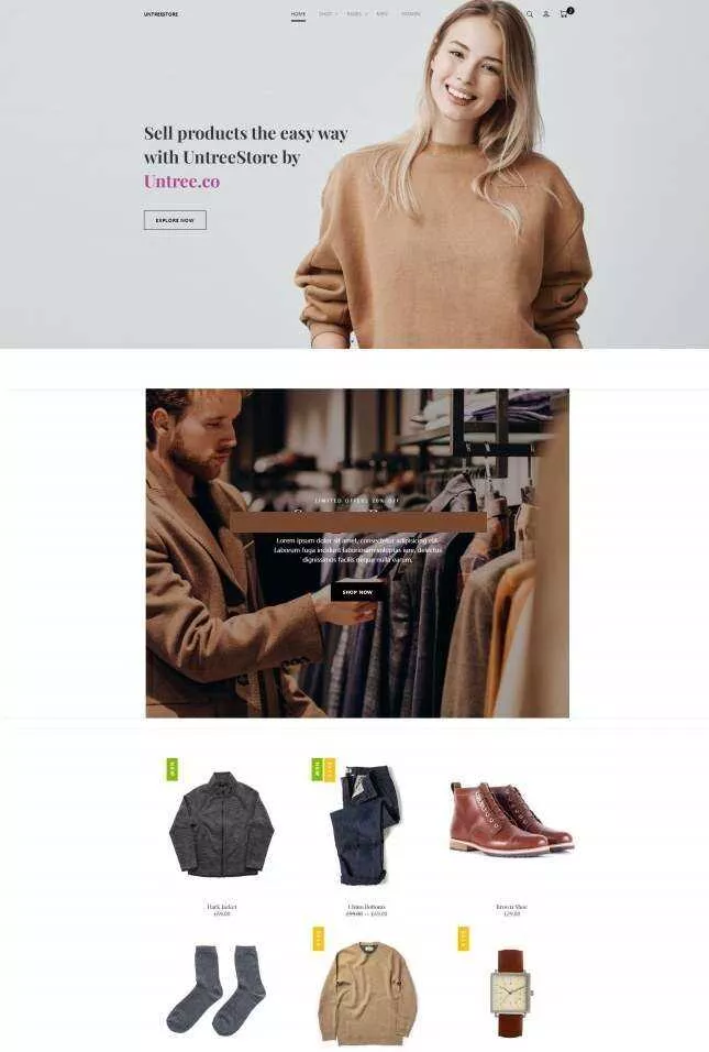 时尚服饰单品销售服务网站html模板 - 网创在线