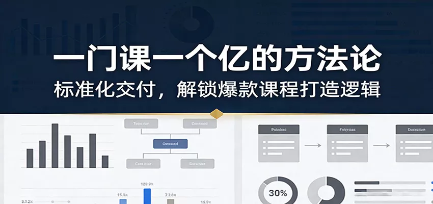 一门课一个亿的方法论：标准化交付，解锁爆款课程打造逻辑 - 网创在线