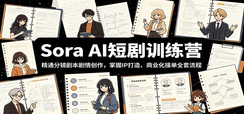 Sora AI短剧训练营：精通分镜剧本剧情创作，掌握IP打造、商业化接单全套流程 - 网创在线
