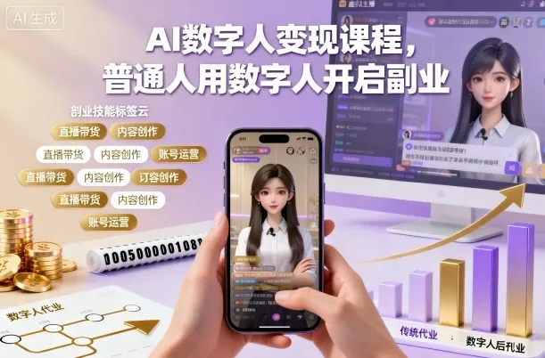 AI数字人变现课程，普通人用数字人开启副业 - 网创在线