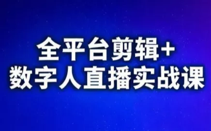 视频号、快手、抖音全平台剪辑+数字人直播实战课(更新9月) - 网创在线