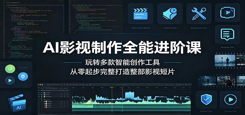 AI影视制作全能进阶课：玩转多款智能创作工具，从零起步完整打造整部影视短片 - 网创在线