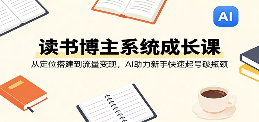 读书博主系统成长课：从定位搭建到流量变现，AI助力新手快速起号破瓶颈 - 网创在线