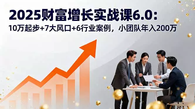 2025财富增长实战课6.0：10万起步+7大风口+6行业案例，小团队年入200万 - 网创在线