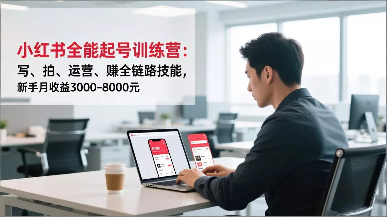 小红书全能起号训练营:写、拍、运营、赚全链路技能,新手月收益3000-8000元 小红书全能起号训练营:写、拍、运营、赚全链路技能,新手月收益3000-8000元