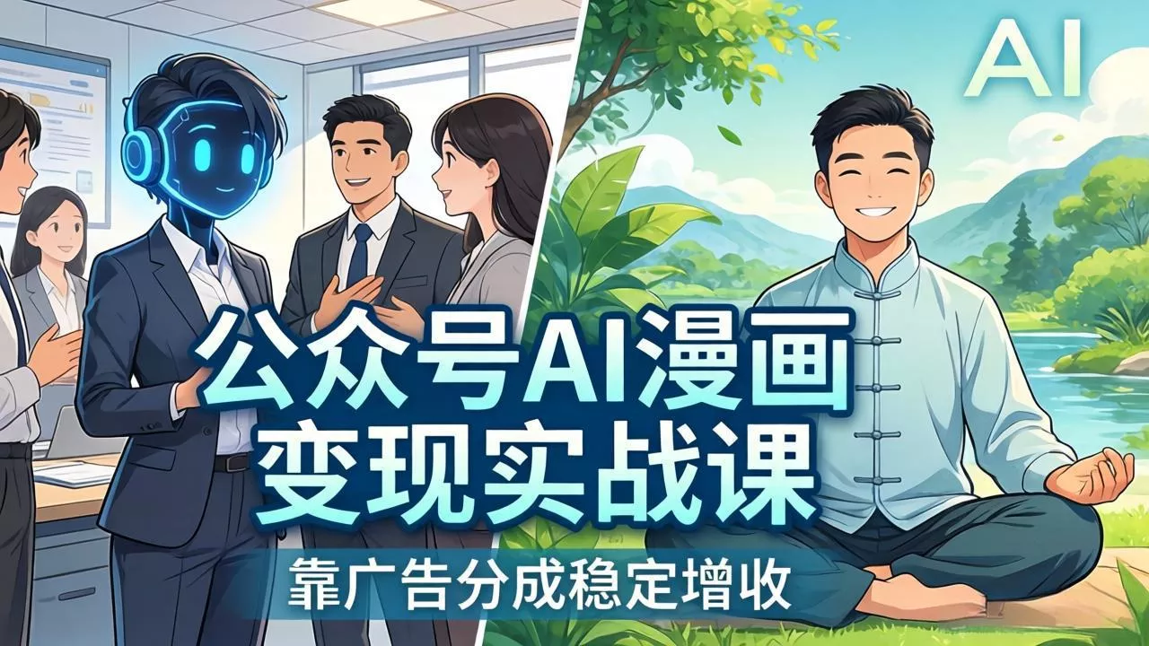 公众号AI漫画变现实战课：星座/职场/养生多赛道+智能体发文，靠广告分成稳定增收 - 网创在线