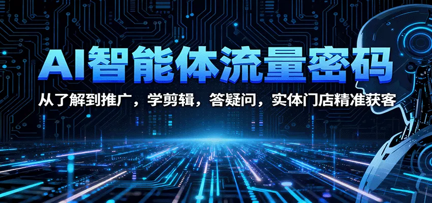 AI智能体流量密码：从了解到推广，学剪辑，答疑问，实体门店精准获客 - 网创在线