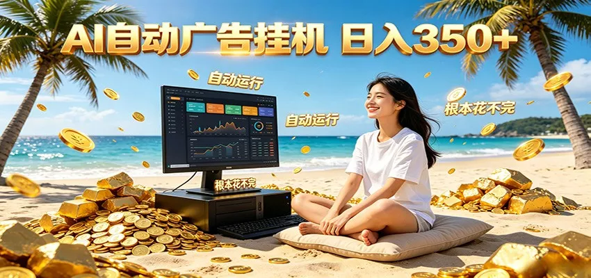 AI自动广告挂机 日入350+ 真正做到躺赚式变现,根本花不完! - 网创在线
