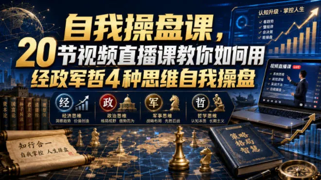 自我操盘课，20节视频直播课教你如何用经政军哲4种思维自我操盘 - 网创在线
