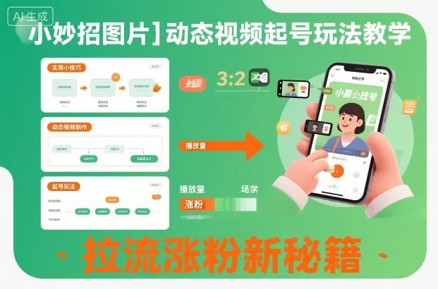 小妙招图片＋动态视频起号玩法教学，拉流涨粉新秘籍 - 网创在线