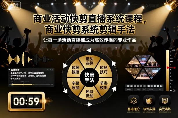 商业活动快剪直播系统课程，商业快剪系统剪辑手法 - 网创在线
