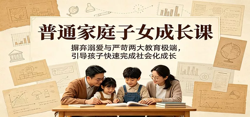 普通家庭子女成长课:摒弃溺爱与严苛两大教育极端,引导孩子快速完成社会化成长 - 网创在线