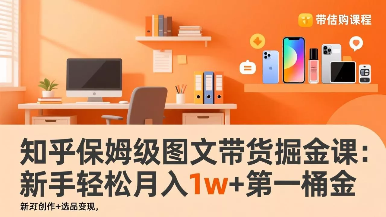 知乎保姆级图文带货掘金课:账号打造+爆文创作+选品变现,新手轻松月入1w+第一桶金 知乎保姆级图文带货掘金课:账号打造+爆文创作+选品变现,新手轻松月入1w+第一桶金