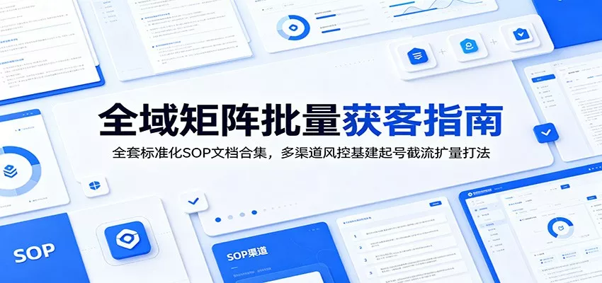 全域矩阵批量获客指南：全套标准化SOP文档合集，多渠道风控基建起号截流扩量打法 - 网创在线