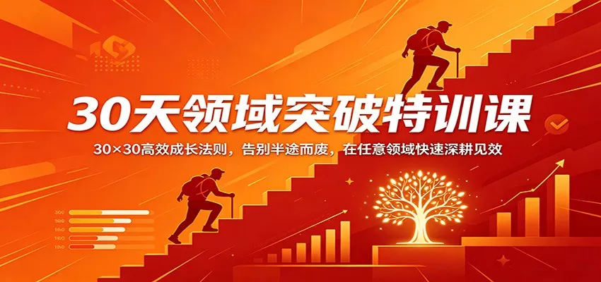 30天领域突破特训课：30×30高效成长法则，告别半途而废，在任意领域快速深耕见效 - 网创在线