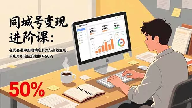 同城号变现进阶课：在同城赛道中实现精准引流与高效变现，单店月引流成交额提升50% - 网创在线