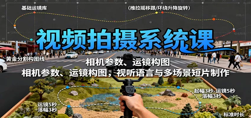 视频拍摄系统课：相机参数、运镜构图，视听语言与多场景短片制作 - 网创在线
